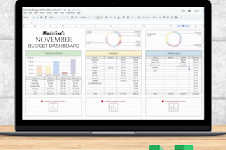 design custom full automation excel google spreadsheet budget finance planner