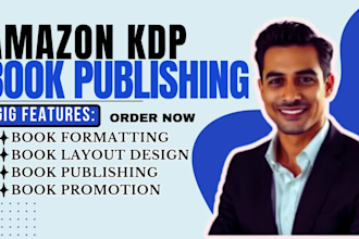 format and design your ebook for print, kindle, do book publishing on amazon KDP