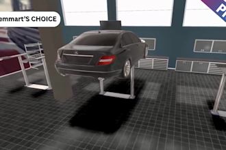 do 3d car service, automobile workshop, car maintenance, mechanic shop design