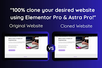 create a clone responsive website with elementor pro, astra pro