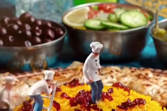 do eye catching food videography, ai miniature video for social media using ai