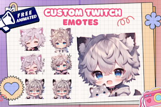 draw emotes, chibi emotes, animated emotes, kick and vtuber emotes