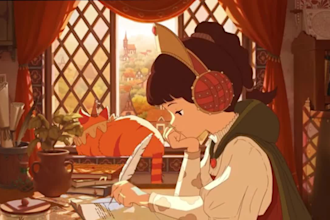 create 2d japanese anime style lofi animation or loop video frame by frame