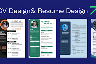 do professional  CV design, resume design, and cover letter