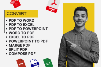 convert PDF to any format and data entry