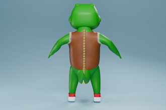 do a 3d cartoon character