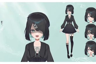 design 2d vtuber model rig pro live2d vtube studio animate vtuber character