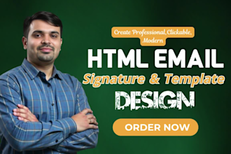 create clickable HTML email signature and template design