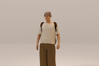 make a 3d bag or backpack design based on your ideas