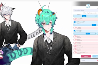 draw and rig live2d model, 2d vtuber model, 2d vtuber rigging ready to stream