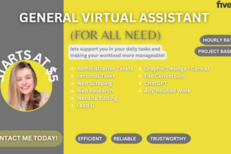be your professional virtual assistant for all you need