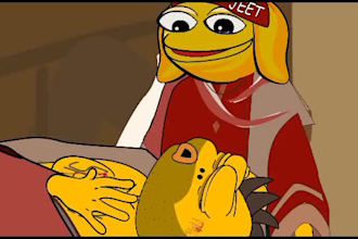 do 2d animation video crypto meme art, crypto meme video, meme gif sticker emoji