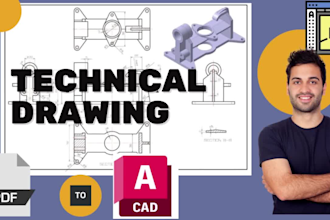 draw 2d drawing or convert pdf to dwg