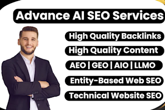 provide SEO services with aeo, GEO, aio, on page, off page, and backlinks