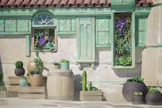 3d stylized environment 3d scene 3d level design in blender unreal engine