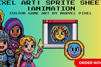 pixel art, sprite sheets pixel art animation pixel art illustration, game assets