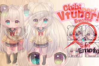 draw live2d a chibi vtuber emotes