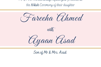 design custom islamic wedding video invitation  in HD quality