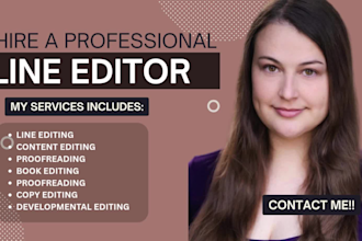 line edit book editing and proofread fiction novel and non fiction book