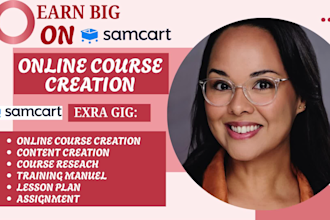 do online course content creation on samcart, samcart course uploading