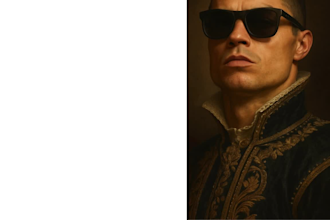 create a custom royal portrait of you and your pets