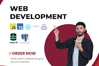 build, rebuild custom website as full stack development, frontend, backend