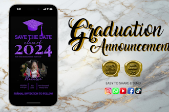 create animated graduation announcement invitation
