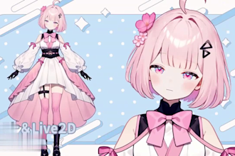 custom 2d vtuber model, vtuber commission for live2d vtuber rigging, anime