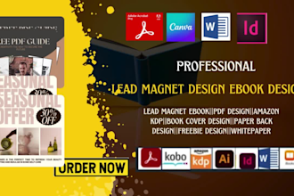 design ebooks, lead magnets, freebies, brochure, in adobe indesign, canva rrr