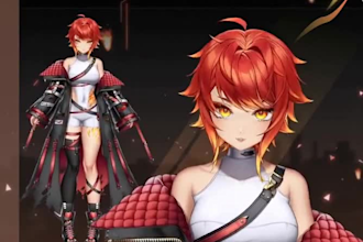 draw and riglive2d model, vtuber model, live2d rigging, 2d model, for commission