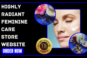 design feminine care skin care cosmetics beauty care shopify store website