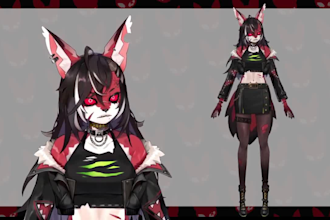 draw anime vtuber model live2d model live2d commission 2d vtuber character