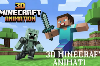 do professional 3d minecraft animation design for youtube or tiktok content