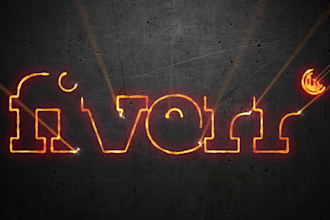 create laser fire and burning crack metal logo intro video