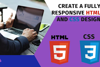 make modern and clean web design with HTML and CSS  fully responsive