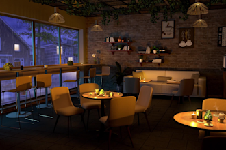 create coffee shop and cozy rain  videos with relaxing jazz music