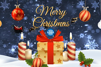 customize amazing merry christmas greetings video ads
