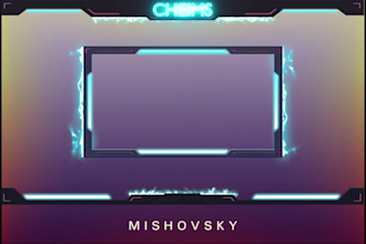 design animated facecam and overlay for steaming