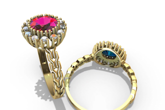 create any 3d jewellery cad and render it for you