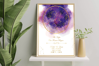 design a unique custom star map for you