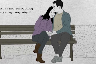 originate an in style animated hand drawn lyric music video