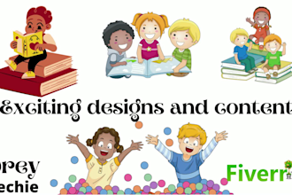 design a children books website, children author website, children books page