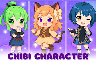 draw cute anime chibi character for vtuber, streamer, sticker, and profile pic