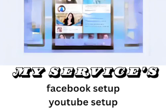 do professional facebook setup and youtube channel setup for your brand