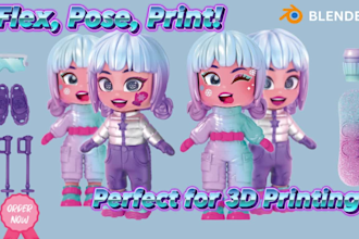 do 3d flexi animal toy 3d bjd dragon articulated model 3d doll for 3d printing