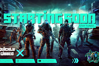 make custom animated twitch starting soon, brb, ending screen