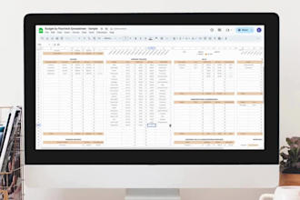 create excel, custom excel spreadsheet, google sheet template and budget planner