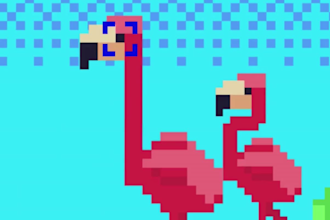 create 8 bit or 16 bit pixel art, pixel art animation, sprite, retro art