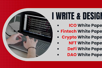 do blockchain, crypto white paper writing, ico white paper design for investment