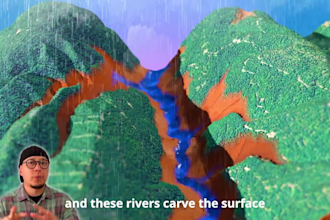 make an explanatory 3d geological scientific animation
